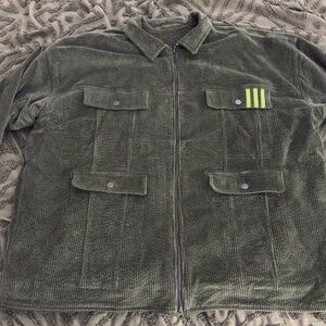 Adidas Ivy Park Olive Green Corduroy Reversible Jacket